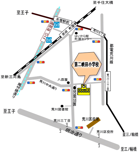 地図:第二峡田小学校へのアクセス