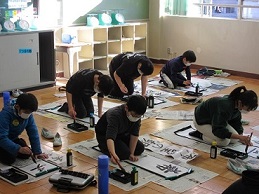 写真:5年生　席書会の様子