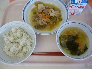 写真:1月18日の給食