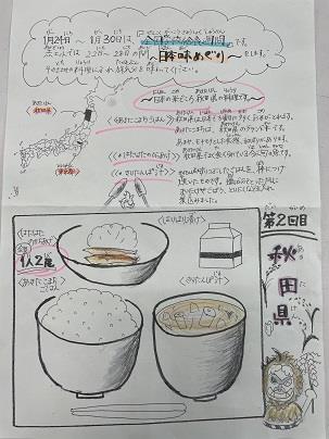 写真:1月25日の給食メモ