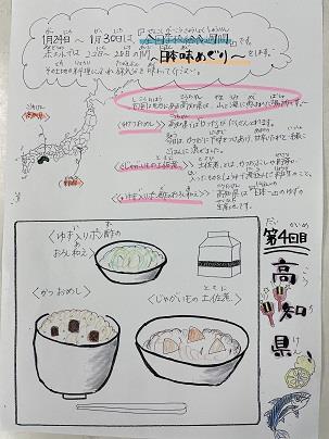 写真:1月27日の給食メモ