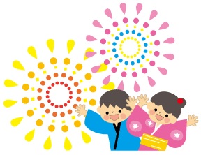 イラスト:花火を楽しむこども