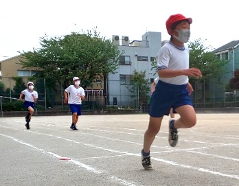 写真:運動会短距離走練習