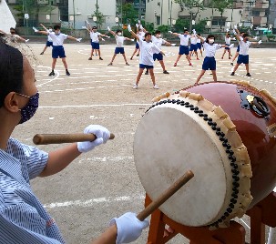 写真:運動会応援団練習1