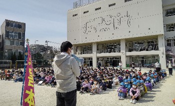 写真:避難訓練(3月10日)