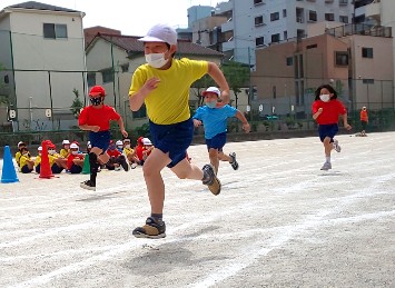 写真:運動会短距離走練習