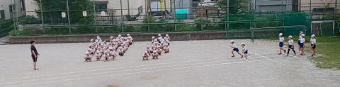 写真:徒競走タイム測定