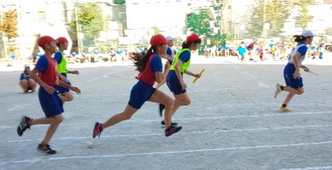 写真:代表選手による紅白リレー2