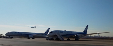 写真:駐機してある飛行機