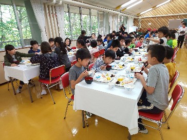 写真:朝食の様子