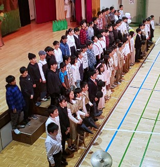 写真:6年生学芸会リハーサル1