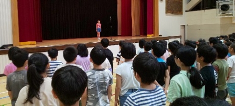 写真:1学期終業式　代表の発表