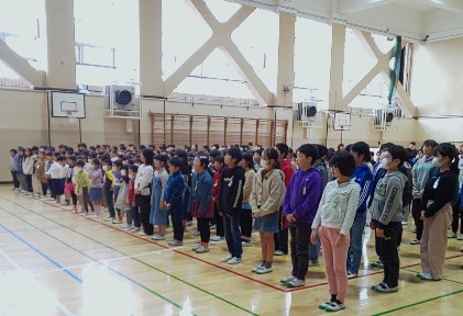 写真:2月3日の朝会の様子2