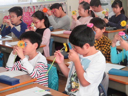 写真:花育の出前授業1