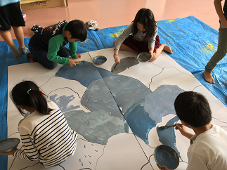 写真:学芸会の大道具・装飾づくり3