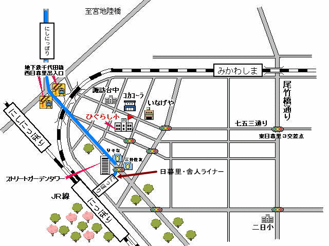 地図:ひぐらし小学校