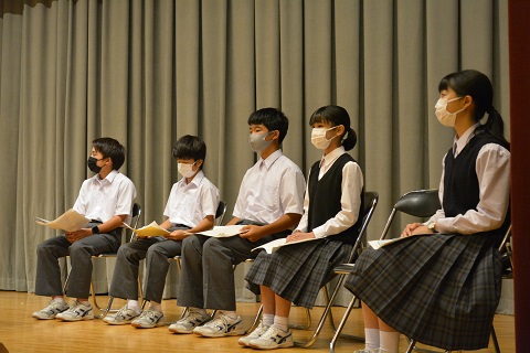 写真:1年　学年弁論大会5