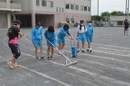 写真:運動会前日準備2