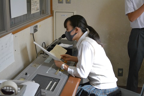 写真:前期最後の生徒会朝礼1