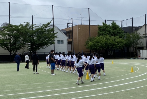 写真:行進の練習