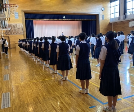 写真:2学期始業式