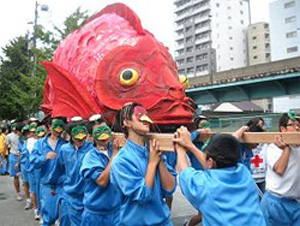 写真:片目の緋鯉1