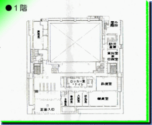 イラスト:校舎の案内図　1階