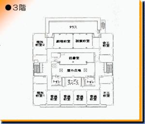 イラスト:校舎の案内図　3階