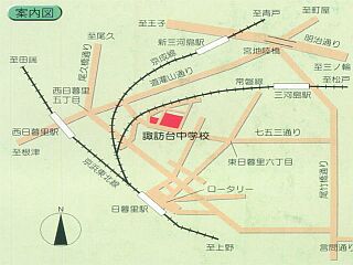 地図:荒川区立諏訪台中学校