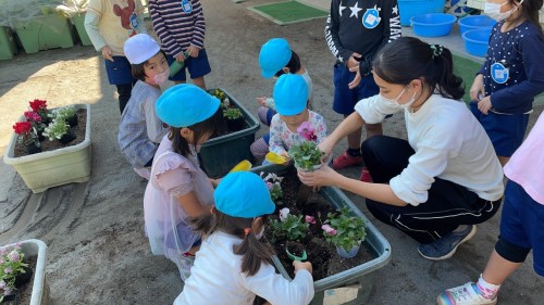 写真:お花を植えよう(年中組・年長組)4