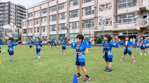 写真:運動会校庭練習(全園児)9