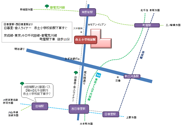 地図:尾久幼稚園周辺