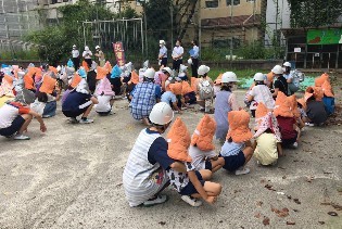 写真:三日小と合同訓練