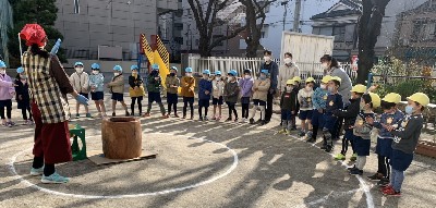 写真:4歳たんぽぽ組もちつき会