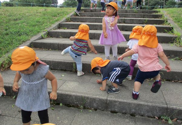 写真:階段の上り下りをする子どもたち1