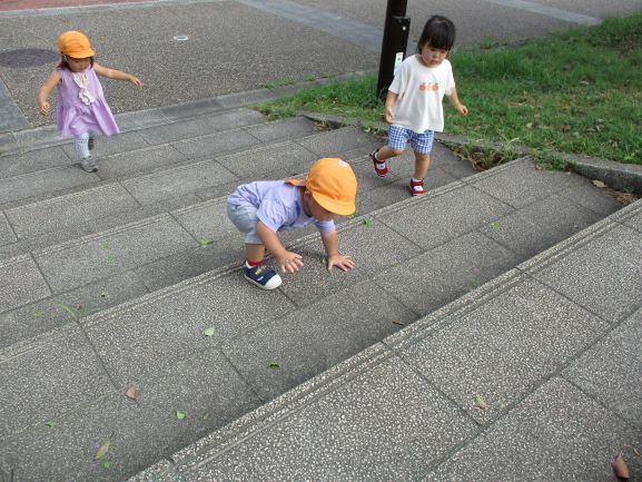 写真:階段の上り下りをする子どもたち2