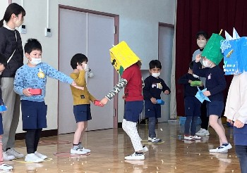 写真:2月3日　4歳たんぽぽ組／豆まき会