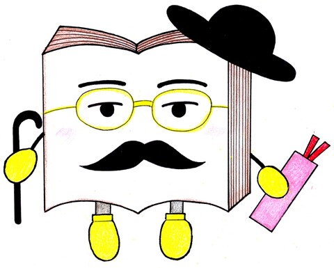 四峡小学校図書館キャラクターの「ブックさん」
