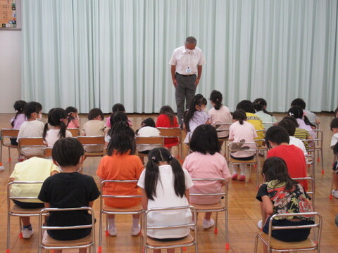 園長先生と朝の挨拶