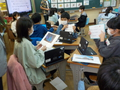 11月7日(月曜日)に5年1組で英語の研究授業が行われました。 単元名は「行ってみたい都道府県を伝えよう 」です。