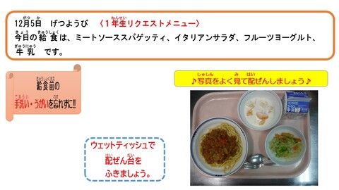 令和4年12月5日給食