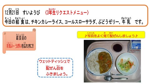 令和4年12月21日給食