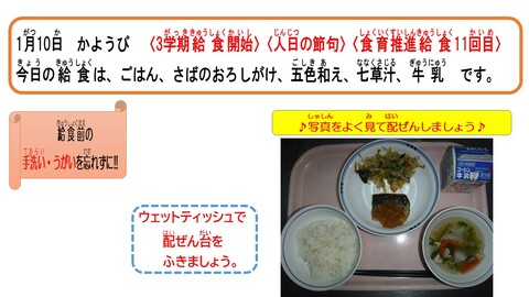 令和5年1月10日給食