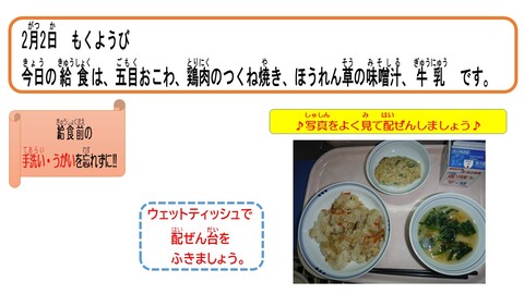 令和5年2月2日給食