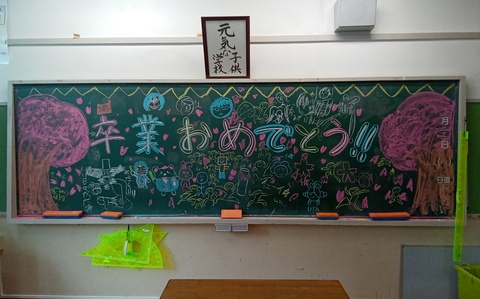 6年生教室の黒板