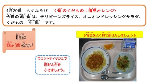 令和5年4月20日給食