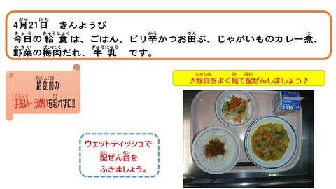 令和5年4月21日給食