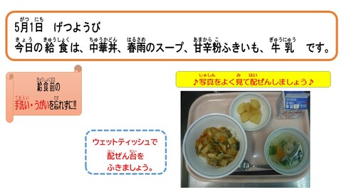 令和5年5月1日給食