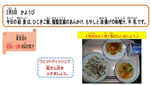 令和6年2月6日給食